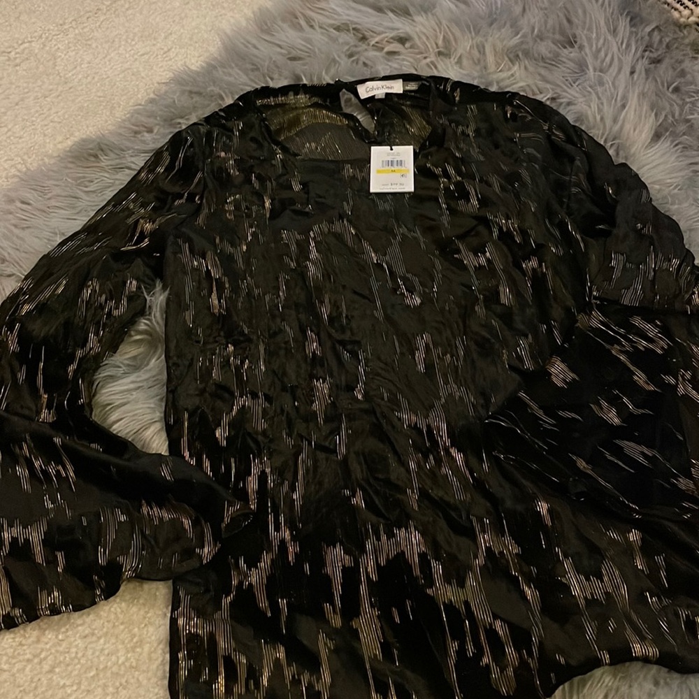 Sheer velvet embellished top